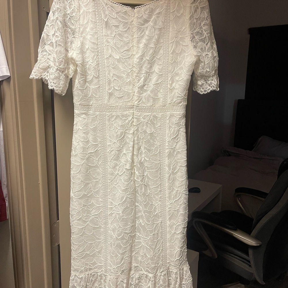 just in lace midi dress bb dakota ivory size 10